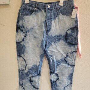 NWT Juicy Couture Women's Jeans Indigo Tie Dye Relaxed Size 31